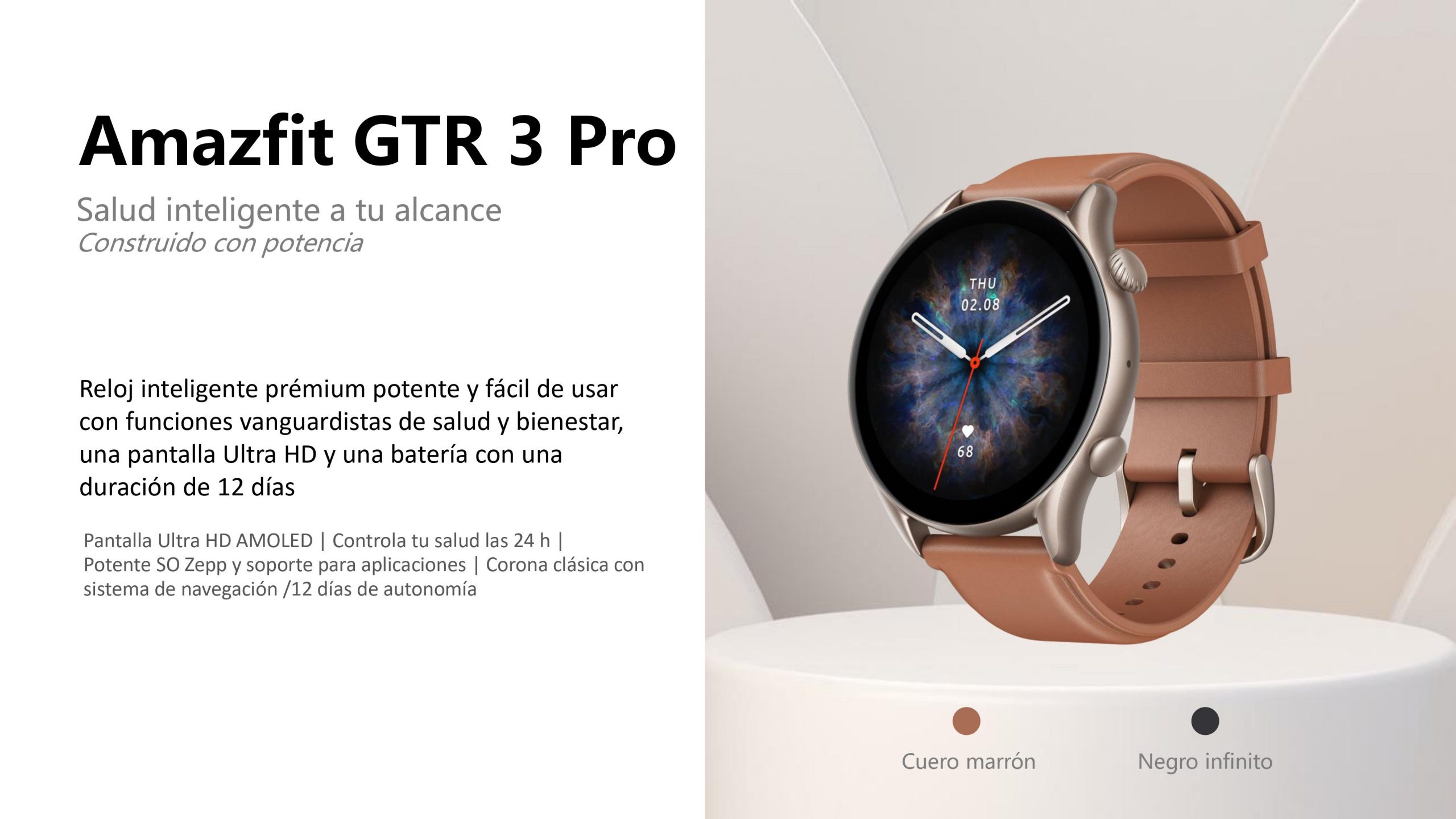 Amazfit GTR 3 Pro Reloj Smartwatch Cuero Marrón